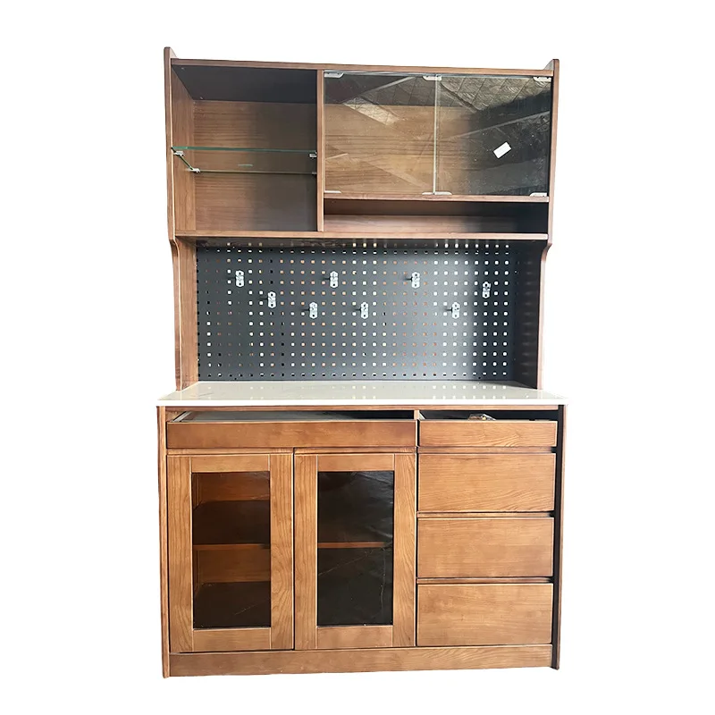 

Walnut color, side cabinet, solid wood, tea leaves, vertical cabinet, rock slab, countertop, storage.