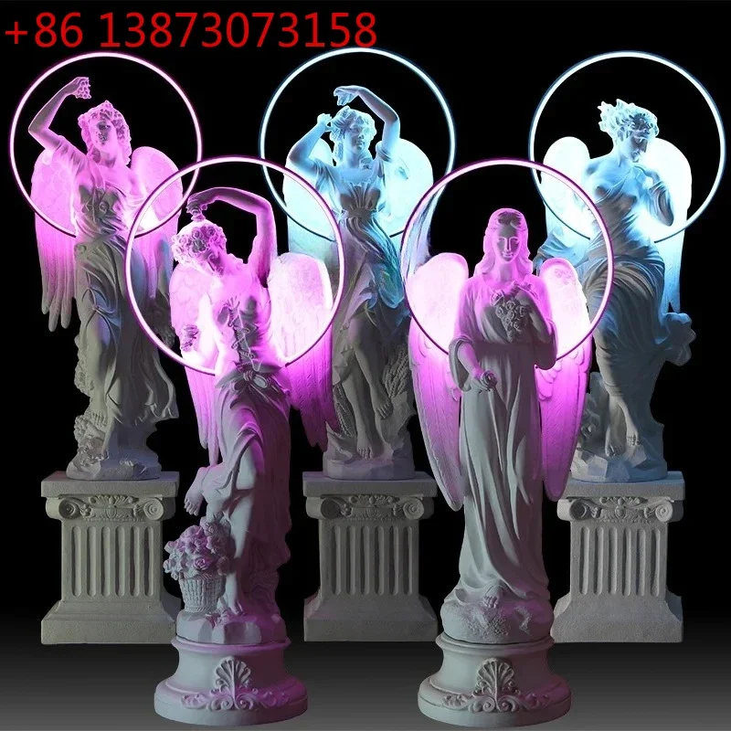 TQH Bar Luminous Four Seasons Angel Decorative Ornament Large Fiberglass Sculpture Lucky