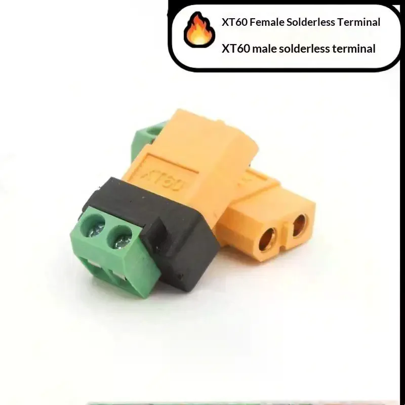 XT60 Solderless Connector Male/Female To 2Pin Screw Terminal Adapter Portable XT60  Connector Power Plug For RC Planes