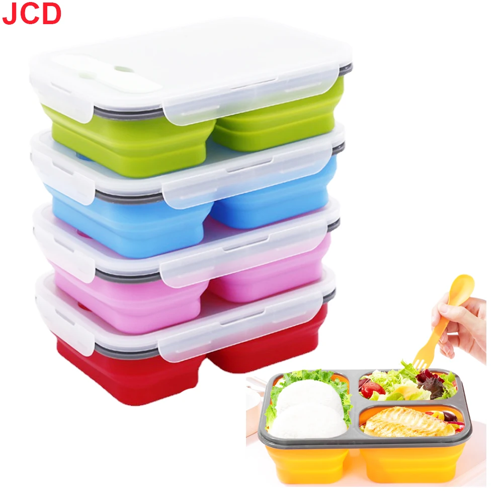 Silicone World 1300ml Silicone Collapsible Portable Lunch Box Large Capacity Bowl Lunch Bento Box Folding Lunchbox Eco-Friendly