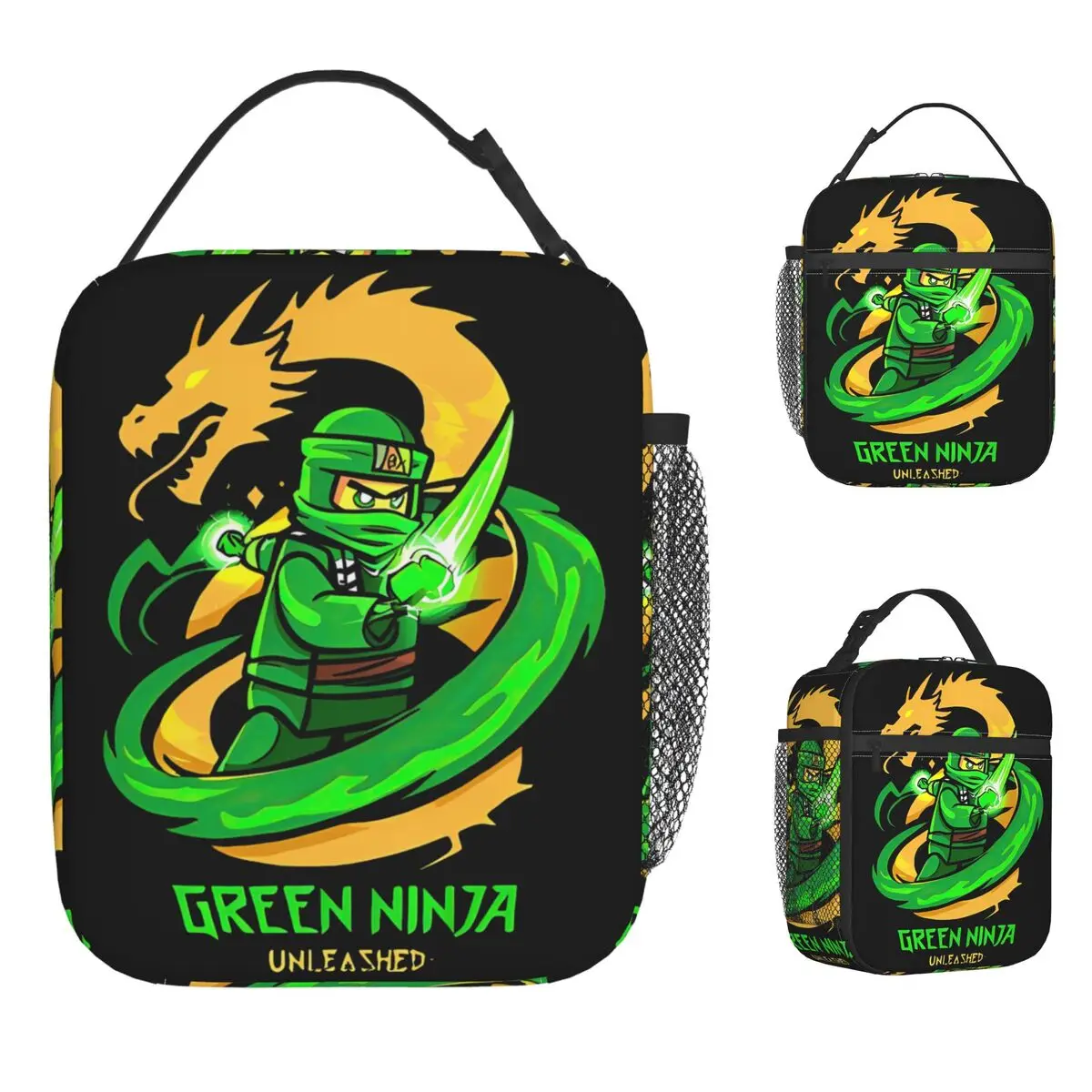 

N-Ninjagos аниме игра мультфильм изолированные сумки для обеда термосумка Контейнер для еды, герметичная сумка-тоут для обеда для мужчин и женщин, пикник