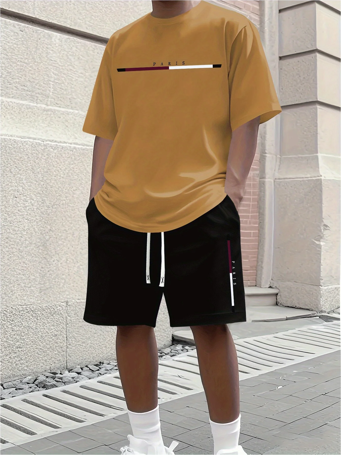Summer Quick-Dry Men's Set Stylish Athletic Set Casual Breathable Short-Sleeve 3D Printed Sports T-Shirt + Shorts Basketball Set