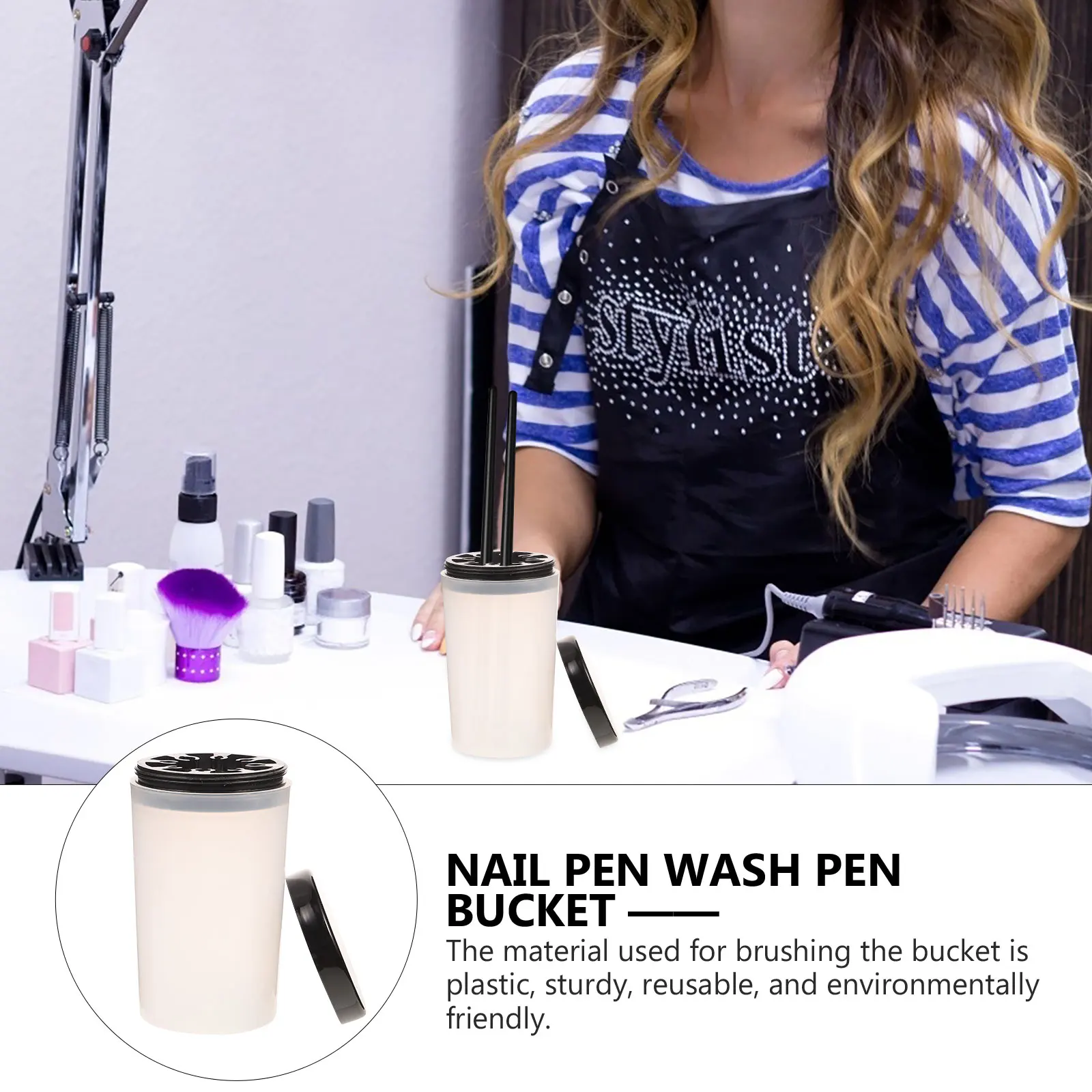 

Nail Phototherapy Pen Holder Crystal Carving Washing Cup Cup Pen Portable Household Store Washing Tool