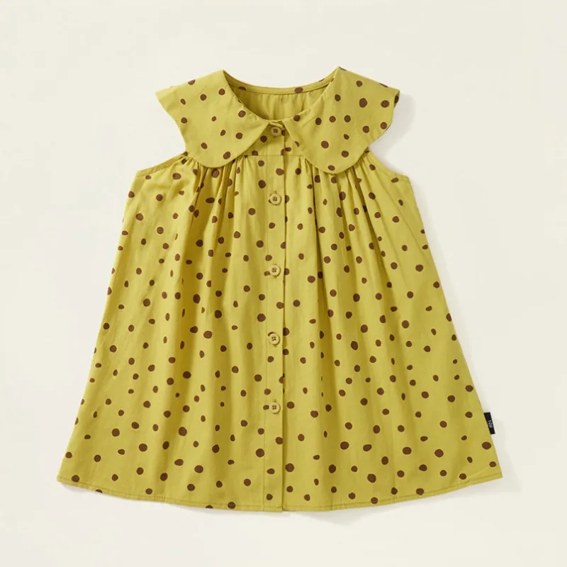 

Children Sleeveless Dress New Summer Girl's Polka Dot Printed Pure Cotton Vest Skirt