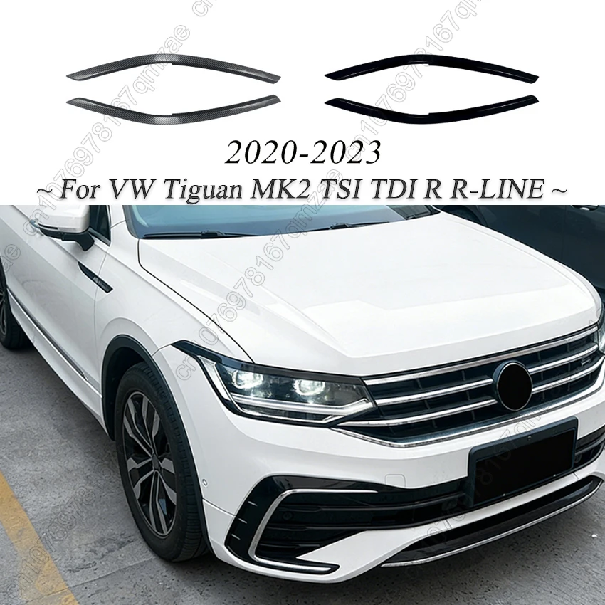 

2 шт. глянцевые черные накладки на фары («глазки») из ABS-пластика для VW Volkswagen Tiguan MK2 TDI TSI R R-LINE 2020-2023, тюнинг