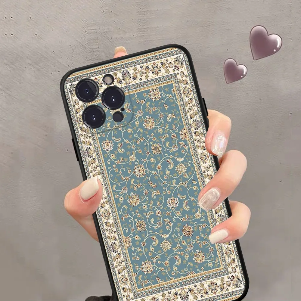 Persian Carpet Phone Case Silicone Soft For iphone 15 14 13 12 11 Pro Mini XS MAX 8 7 6 Plus X 2020 XR Shell