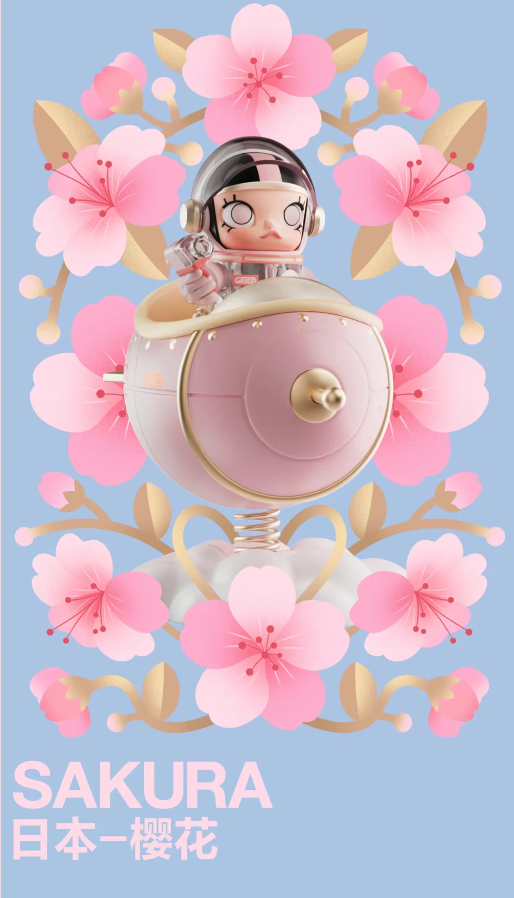 Original POPMART MEGA SPACE MOLLY 100% Blooming Series - Peony