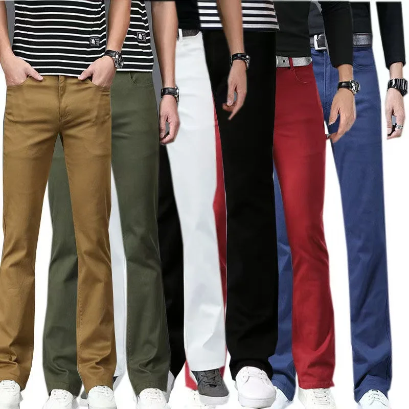 Men's Slightly Flared Denim Casual Pants Men's Multicolor Straight-leg Denim Pants