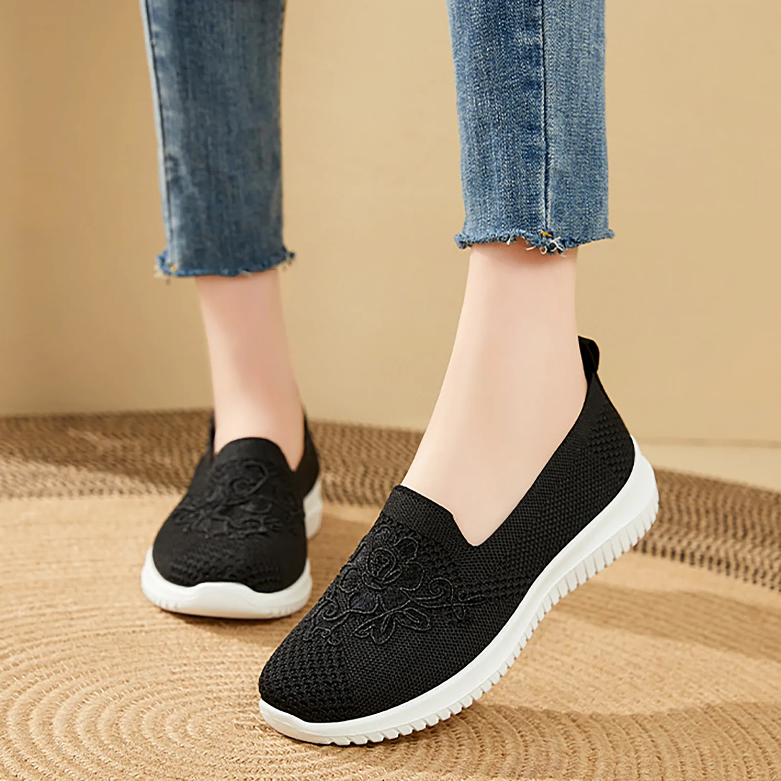 Women's Knitted Breathable Soft Casual Tennis Shoes for Women Colorful Casual Shoes for Women Wedges Casual Sandal for Women