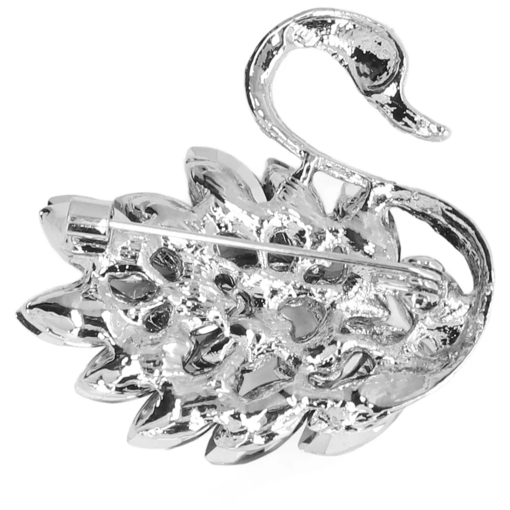 2pcs Luxury Alloy Material Swan Brooch Sparkling Design Exquisite Craftsmanship Crystal Brooch Rhinestone Brooch For Women