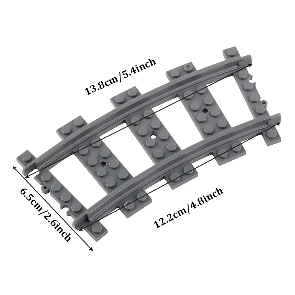 Décennie s de construction de voies ferrées télécommandées, voies de train de ville, doux, droit, croix incurvée, jouets de bricolage créatifs, R64, MOC