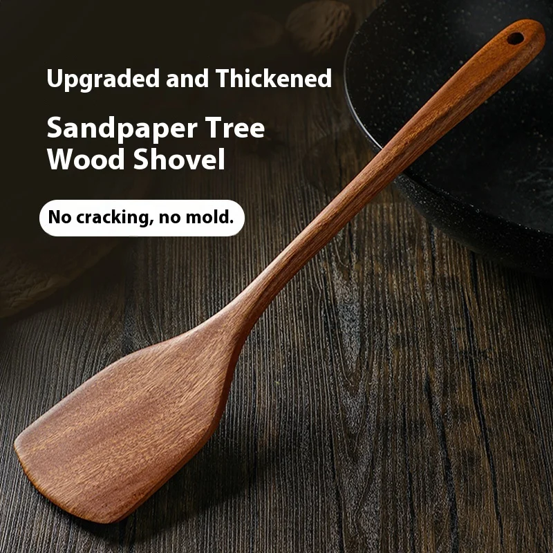 

Ebony wood stir fry wooden Spatula Non Stick Pan Special Long Handled Household Lacquerless and Wax Free Kitchenware