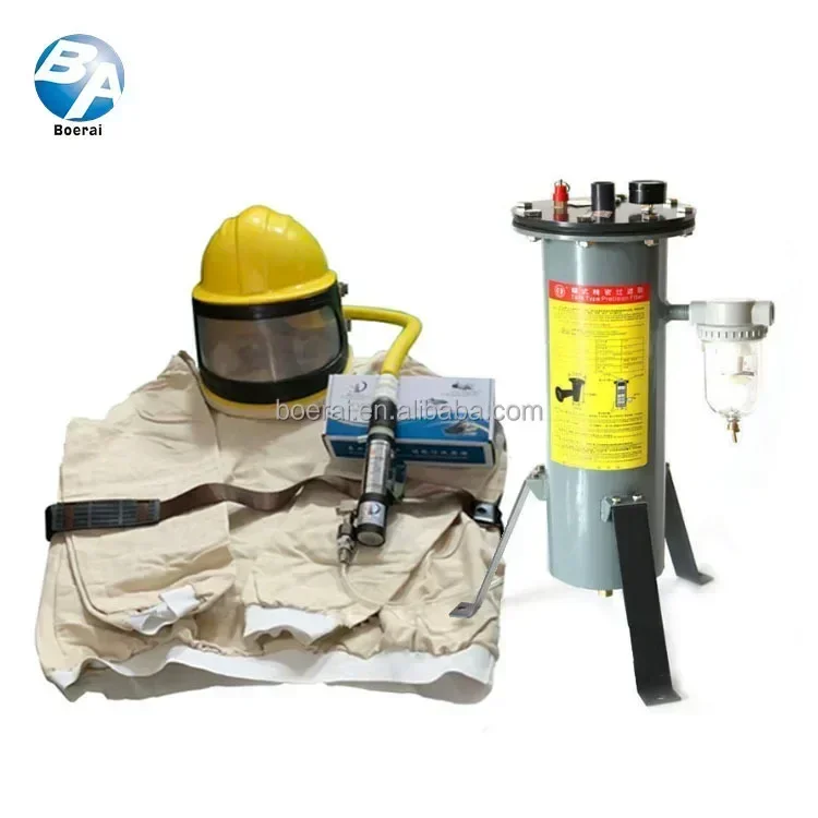 Oxygen helmet sandblasting suit with air filter