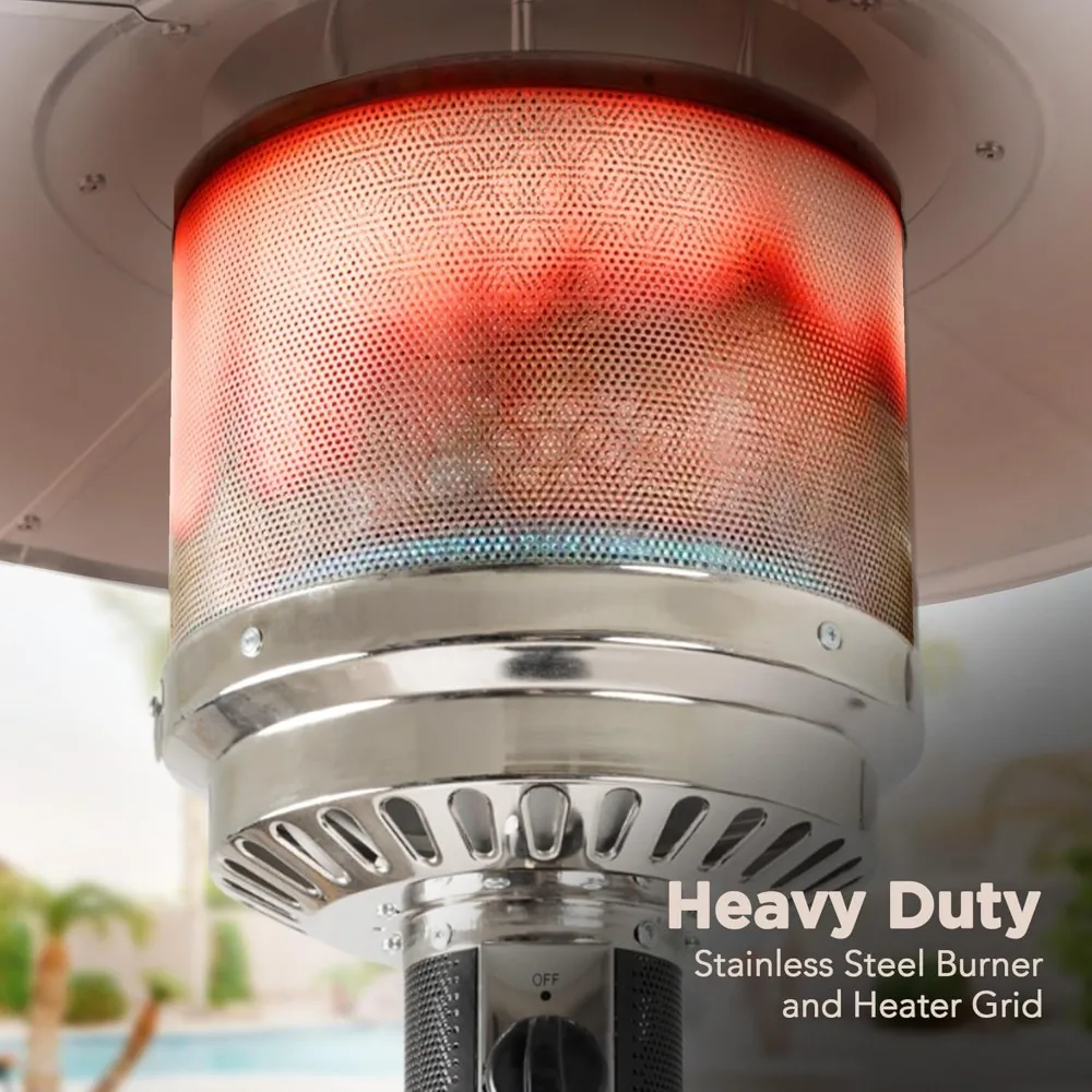 46,000 BTU Outdoor Propane Patio Heater with Wheels – Commercial & Residential, Havana Bronze, 32.1 x 32.1 x 91.3 in 5