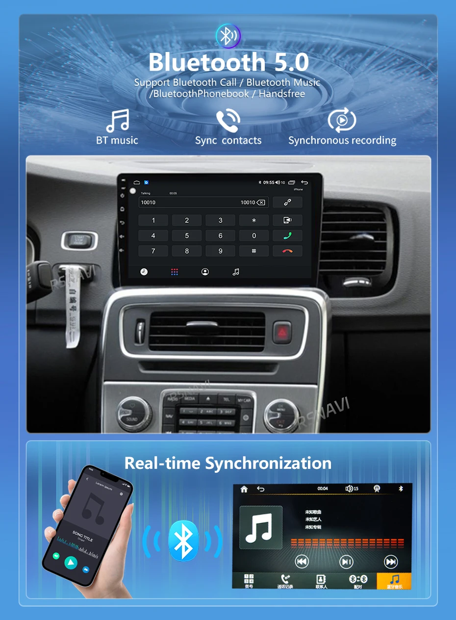 Android 16 Carplay Auto 2K Bildschirm Autoradio Multimedia-Player für Volvo S60 V60 2011 - 2020 Head Unit 360 2Din Autoradio Stereo – Detail 9