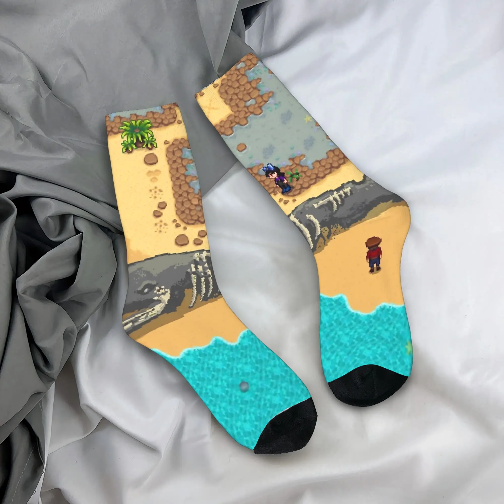 Stardew Valley الحيوانات جوارب الدجاج المطبوعة الجوارب الأنيقة الخريف عدم الانزلاق الجوارب النساء الرجال الجري تنفس الجوارب