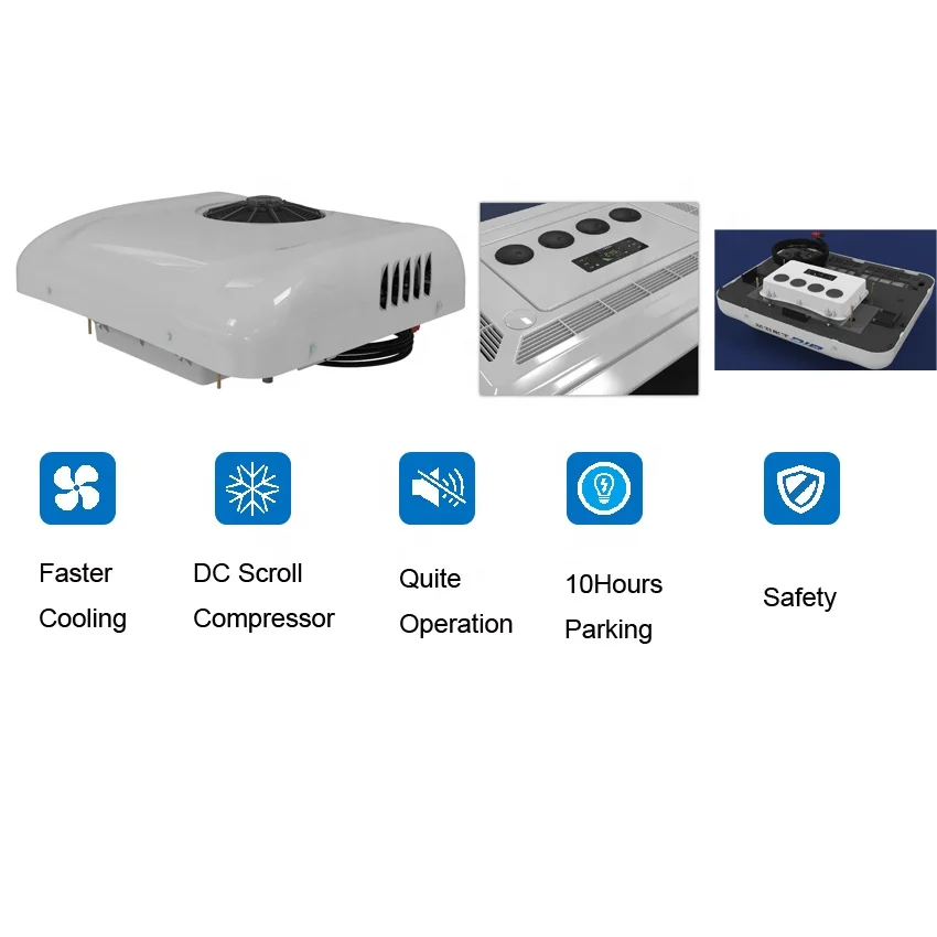 12 فولت 24 فولت تيار مستمر المحمولة جرار قافلة مكيف الهواء سقف السيارة العلوي مكيف الهواء للسيارات #6