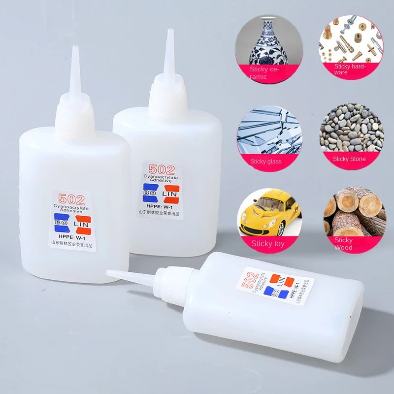 502 Super Glue Instant Quick Dry Cyanoacrylate Strong Adhesive Quick Bond Leather Rubber Metal Office Supplies Fast Glue 40ml