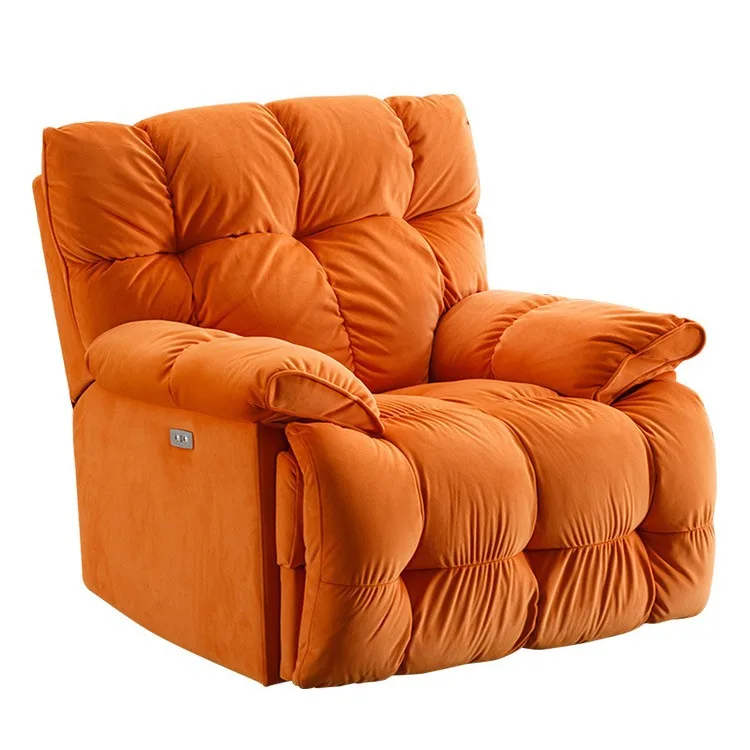 

First-class space capsule sofa single cloud lazy fabric cream wind multi-functional electric massage recliner living room