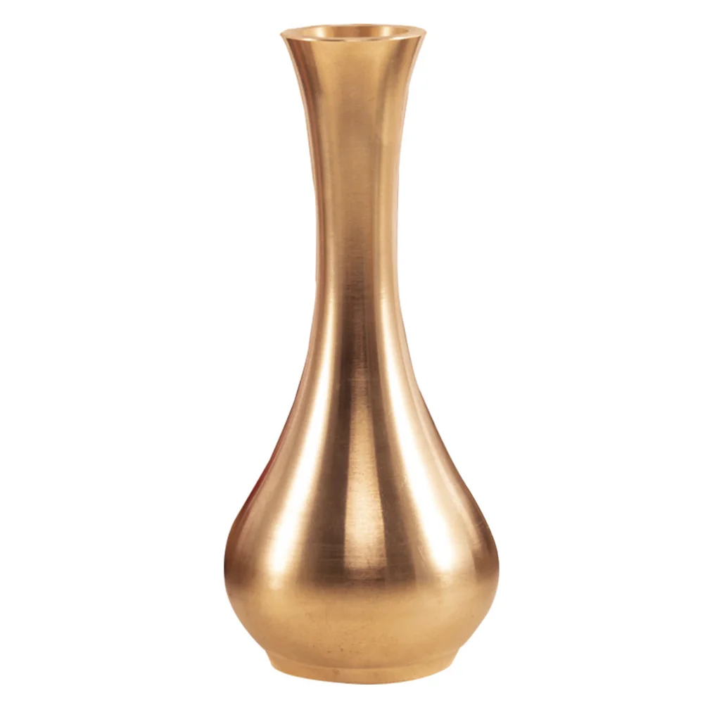 Flower Vessel Vase Pots Golden Vases for Decor Living Room Copper Compact Brass