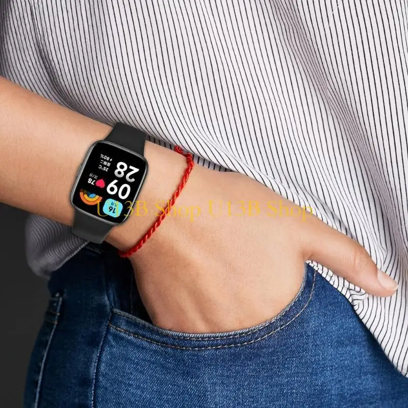 U13B Redmi Watch3 Lite Active Women 남자 소녀 소프트 실리콘 팔찌 교체 스트랩