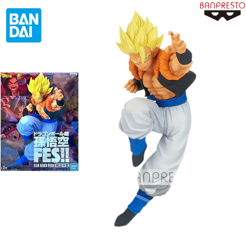 Bandai BANPRESTO Original Dragon Ball Super Anime Figures FES Gogeta Action Figure Toys Collectible Model Toy Gift for Kids