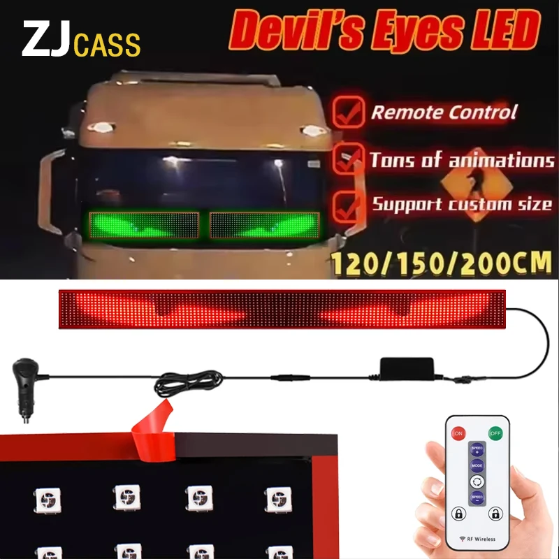 200Cm Truck Decoration Atmosphere Light Video-Driven Devil's Eye Flexible Led Screen Extra Large Smart Decor Light Accessories