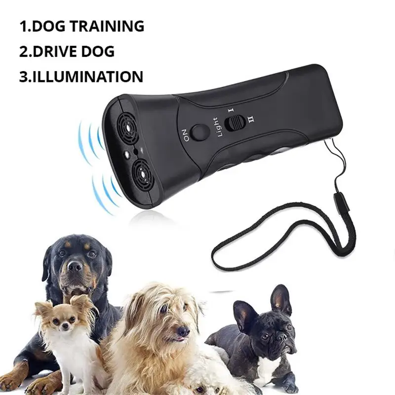 1pc Dog Repeller LED Ultrasonic From Dogs Anti Barking Device Laser Dog Repeller Training Device