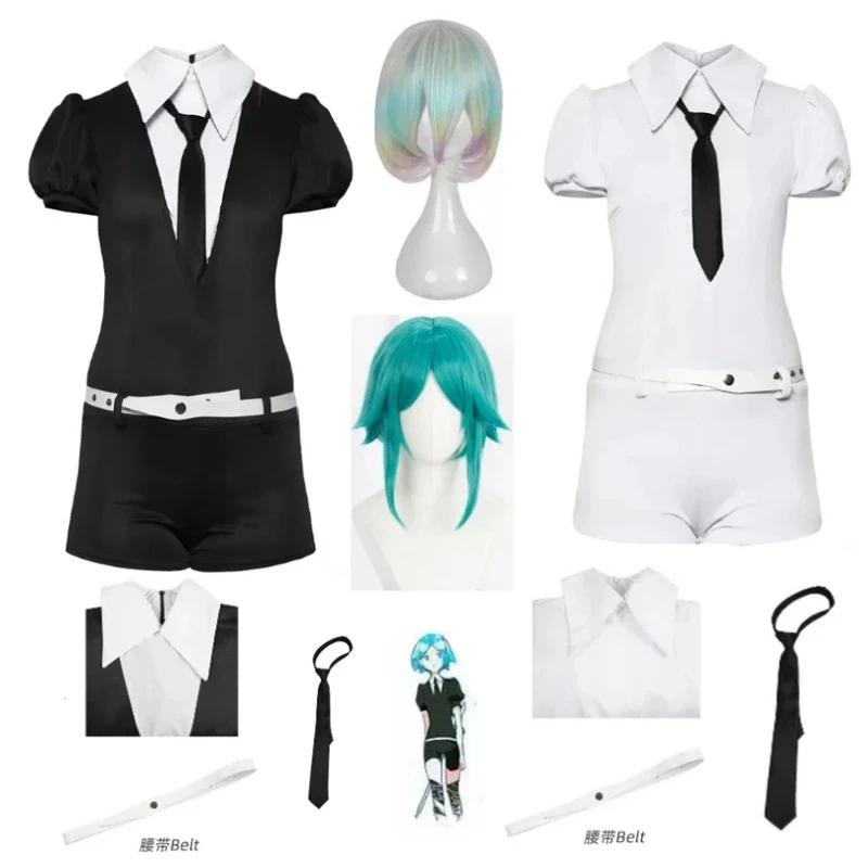

Костюм для косплея по аниме «Земля блеска» (Houseki No Bort) для взрослых: Алмазный и Нефритовый персонажи, униформа, парик, Womex,3;b'2.