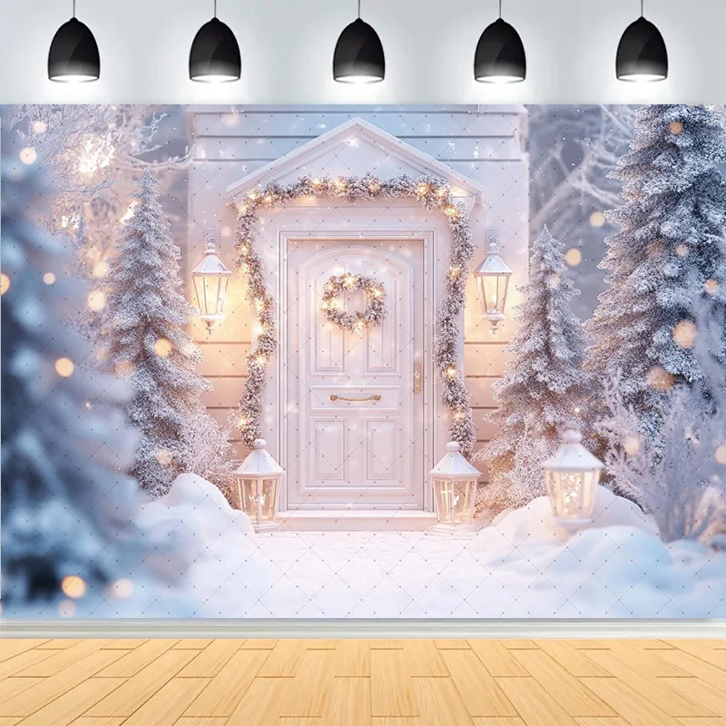 Winter Merry Christmas Festive Windows Photography Background Snowflakes Birthday Party New Year Studio Backdrops PL-19