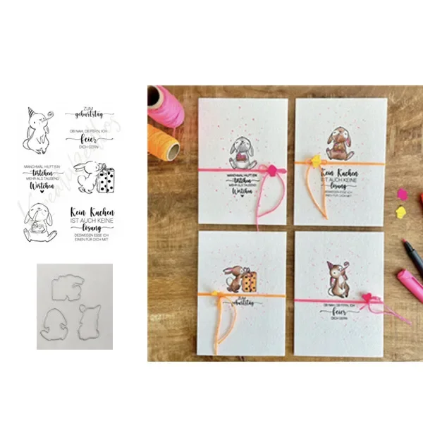 Прозрачные прозрачные штампы и штампы в виде кролика для скрапбукинга своими руками/изготовления карт/Детские Рождественские забавные украшения