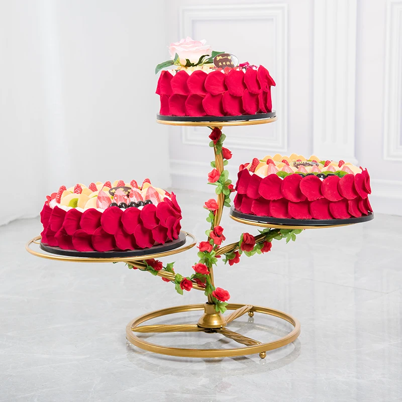 European creative wrought iron cake rack wedding three-layer cake rack birthday multi-layer dessert rack