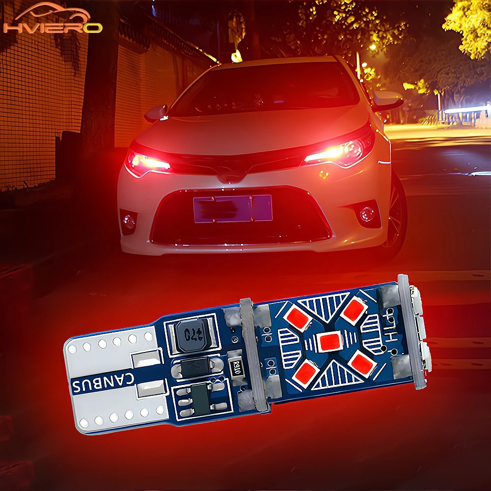 

Auto Reverse Brake Parking Lamp Ultra Bright Car T10 2016 15SMD W5W Side Wedge Turn Signal Clearance Light LED White Red Bulb
