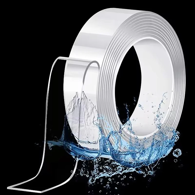 

1/5m Nano Tape Double-Sided Adhesive Tape Traceless Waterproof Tape Reusable Transparent Tape Heat Resistance For Home Bathroom