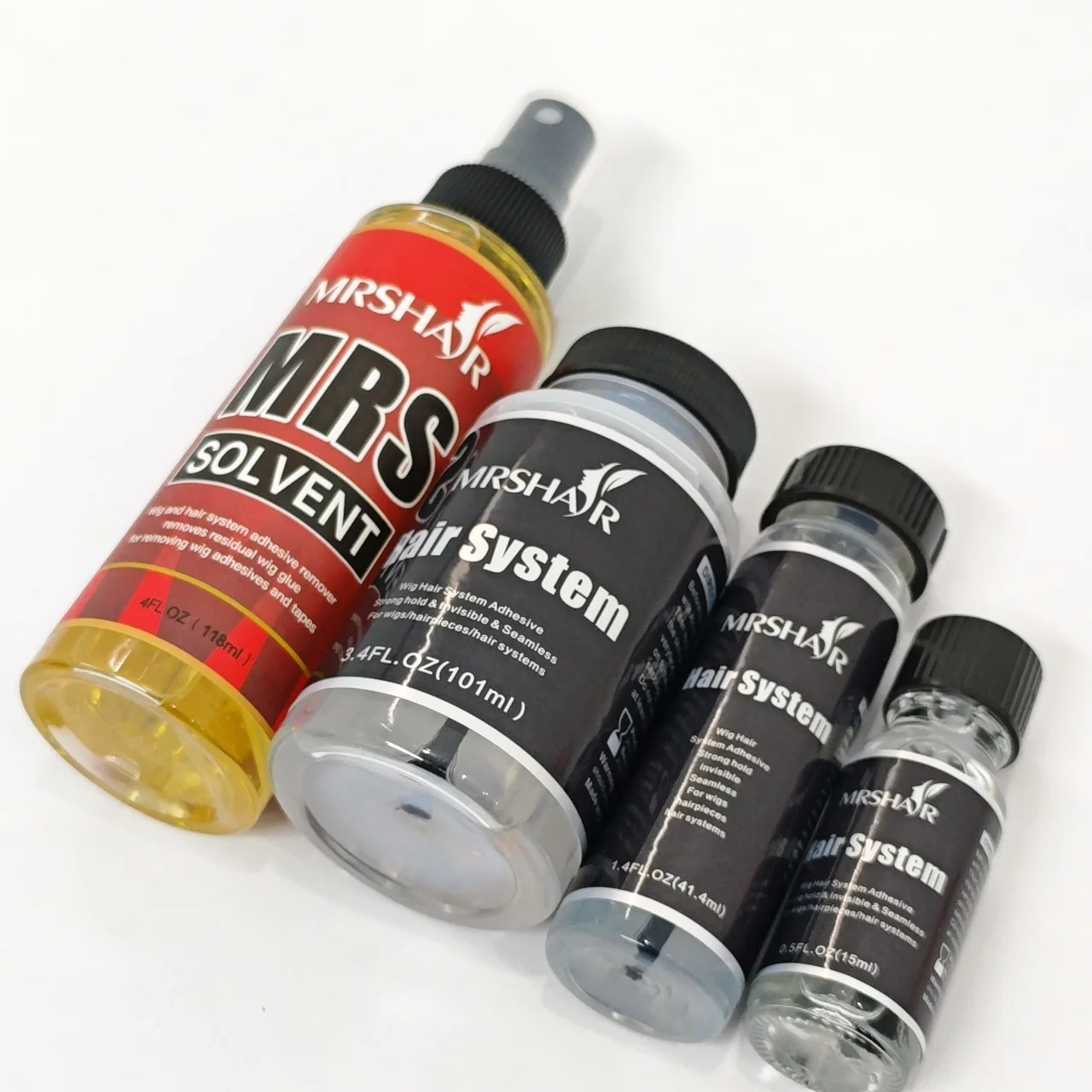 Strong Hold Brush-on Liquid Bond Hair System Adhesive Glue 3.4/1.4/0.5OZ Remover 1/4OZ For Lace Wig/Toupee/Closure/Beard
