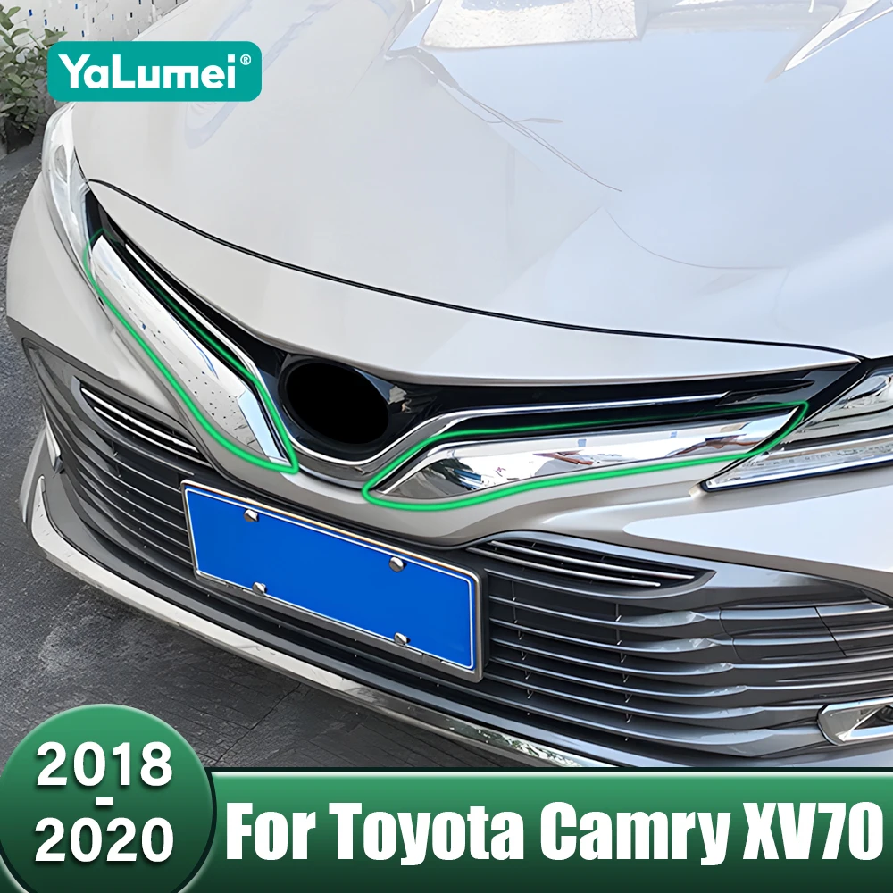 

ABS Car Grille Front Bumper Trim Cover Body Exterior Decoration Strip Sticker Accessories For Toyota Camry LE XLE 2018 2019 2020