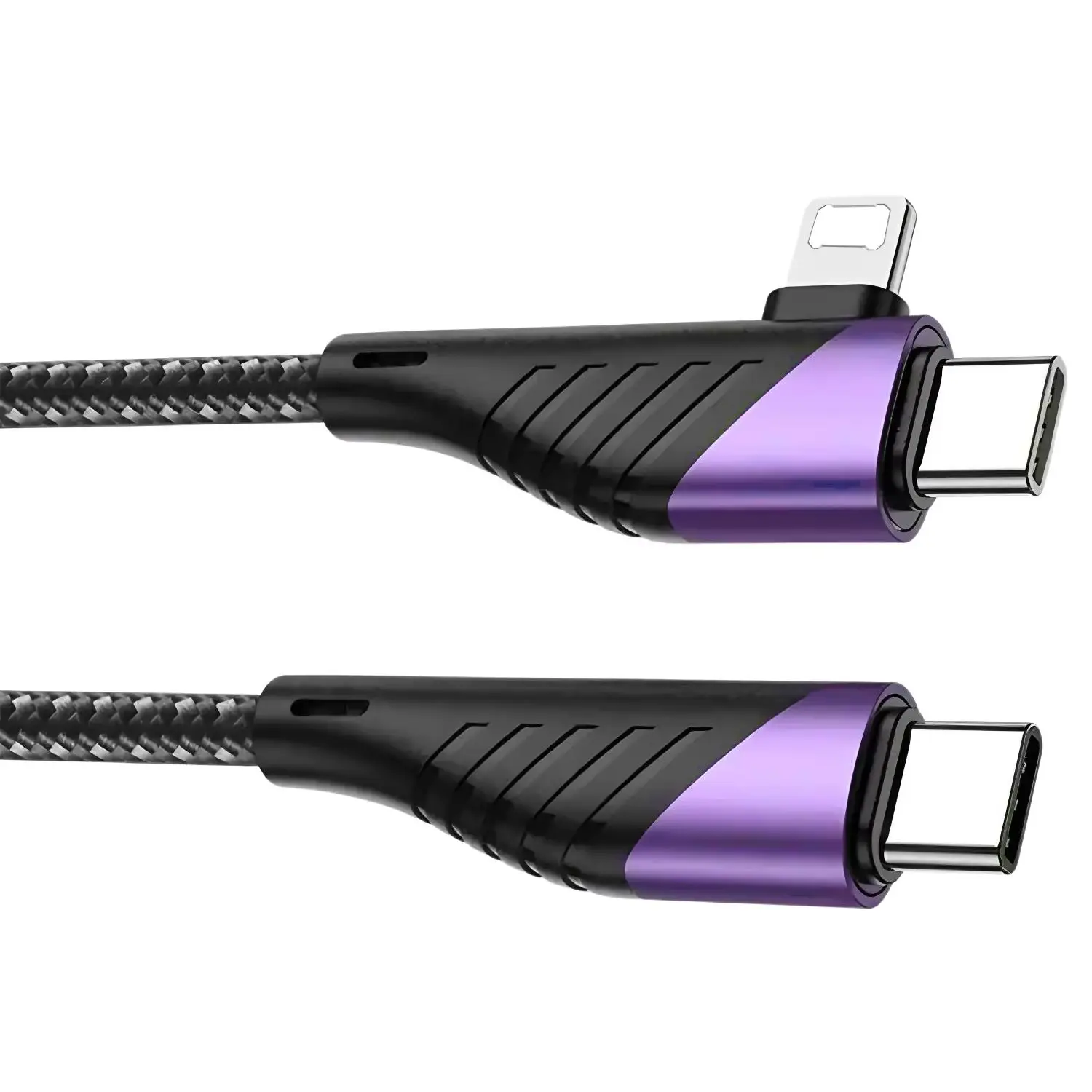 

2 in 1 USB Type C Cable 90 Degree Angle Type C Lighting PD Fast Charging Cable For iPhone 17 16 15 14 Pro Max iPad Xiaomi Huawei
