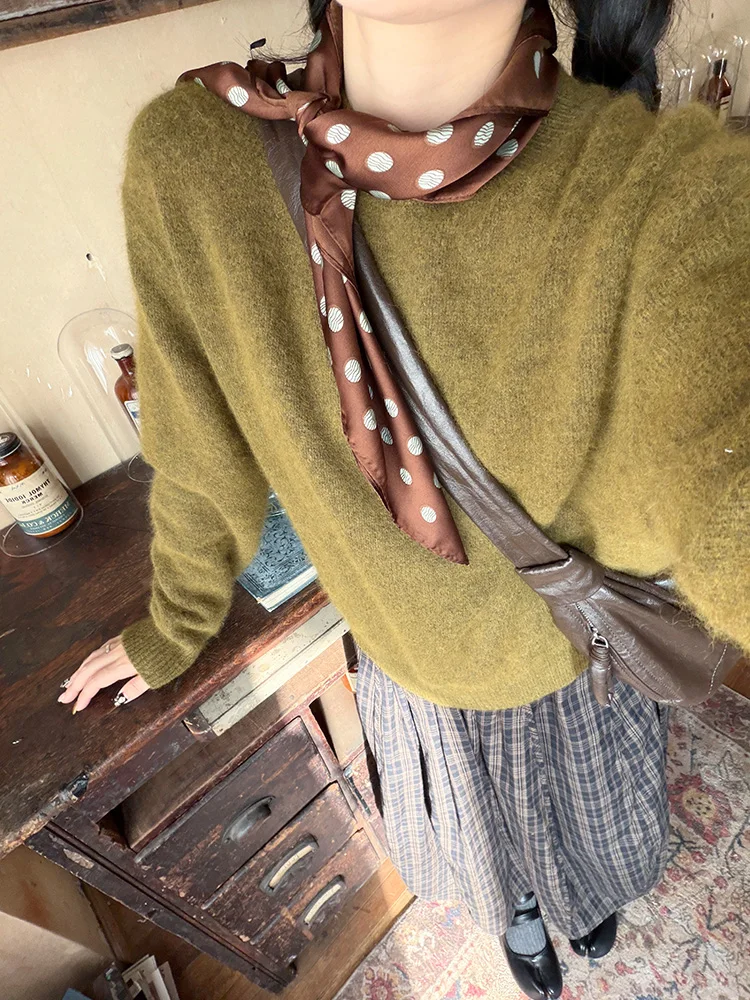 

Women's Camere Sweater round Ne een Base irt Lazy Top Soft Autumn Winter Faion Commute Sle Loose Fit Long Sve