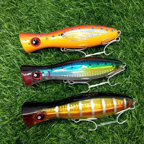 3pcs 120mm 40g 탑워터 포퍼 낚시 미끼 컵 입 표면 바닷물베이스 송어 인공 미끼 Pesca Wobbler 용품
