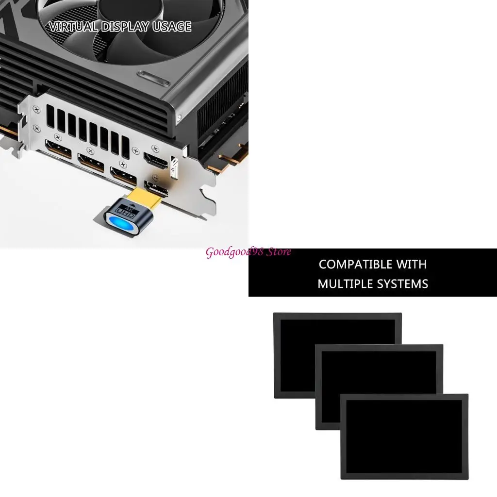 

HDTV Dummy Plugs 4K UHD Virtual Monitors Display Emulators Headless Display W8EC