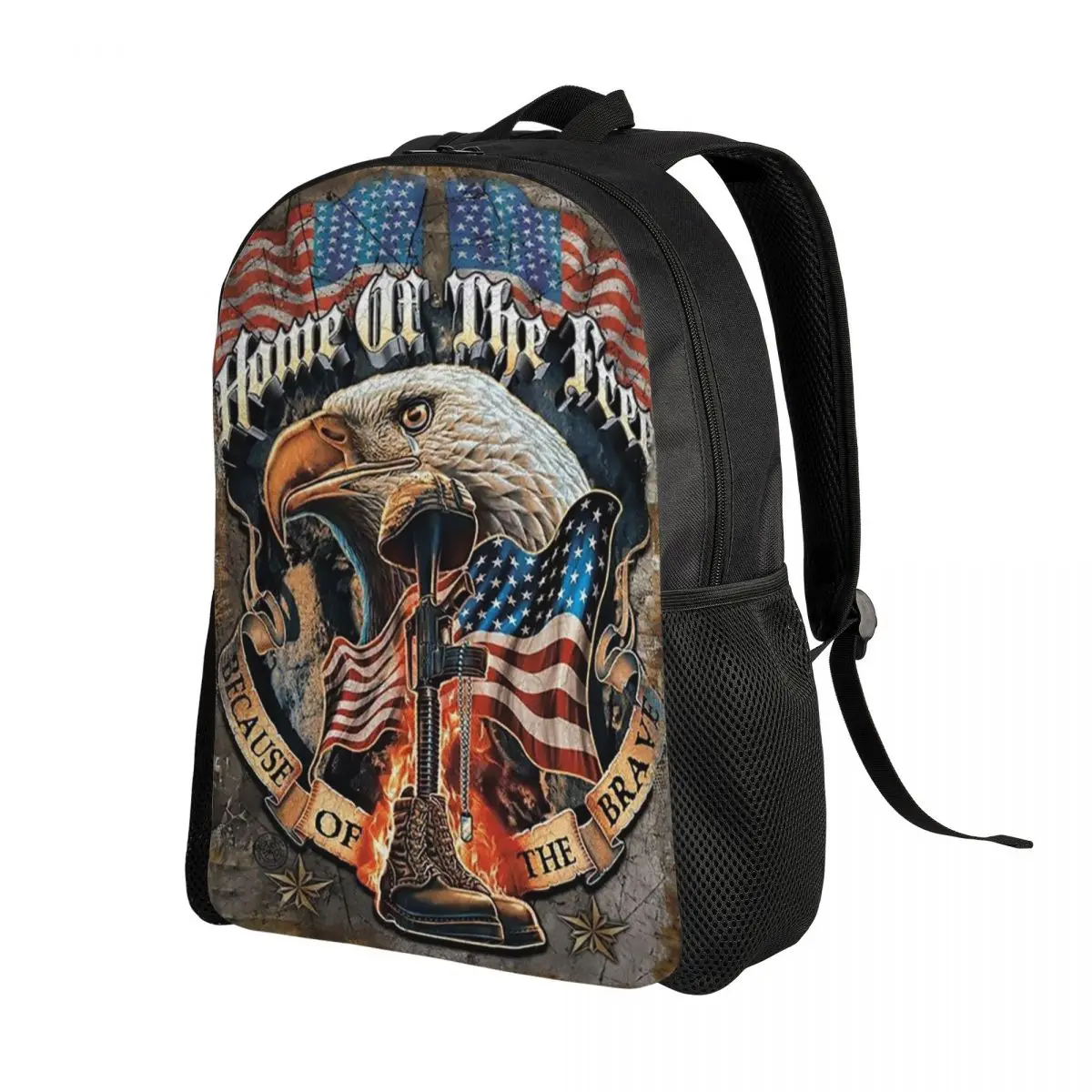 American Flag And Bald Eagle Backpack for Men Women Water Resistant School College USA Patriotic Bag Print Bookbag