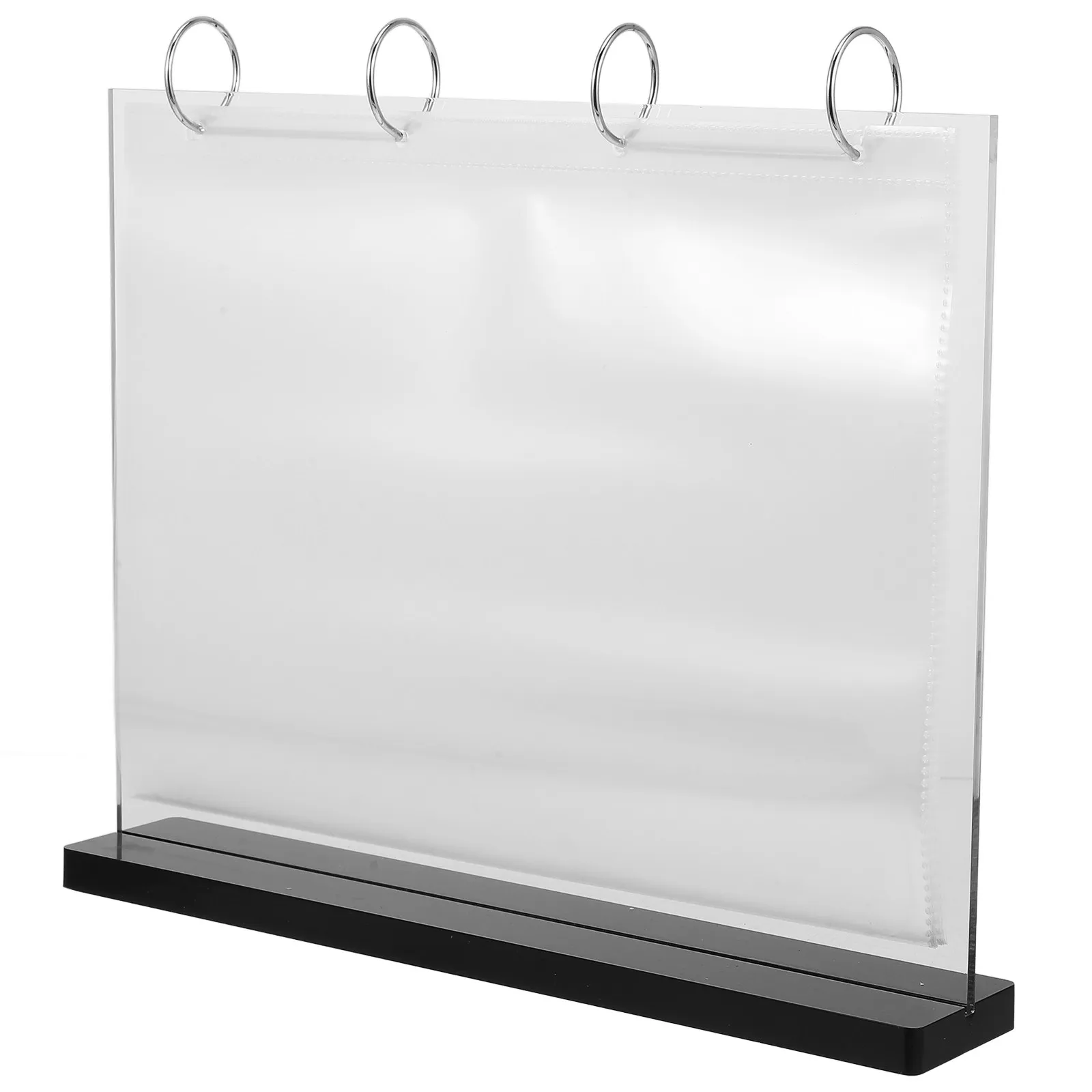 A4 Menu Holder Stand 6 Page Flipping Design Clear Acrylic Wood Alloy Material Table Sign Holder for Cafes Restaurants Brochure