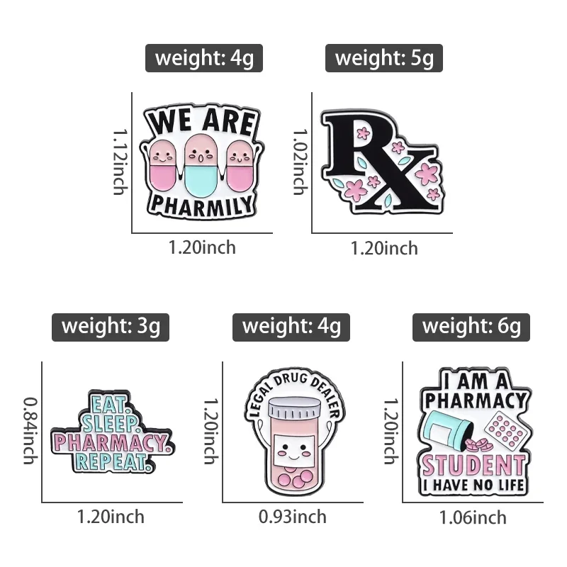 Cartoon Pill Capsules We Are Pharmily Enamel Pins Legal Drug Dealer Brooches Bag Lapel Badge Jewelry Gifts For Medical Friends