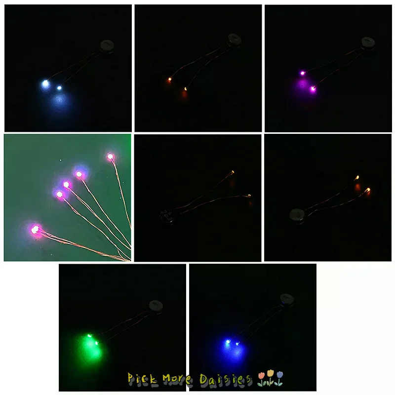 Lampe LED à commande magnétique filaire de 5 cm - Modèle de lumière magnétron avec batterie |   Jouets de voiture DIY/Diorama/Robots, matériaux d'éclairage