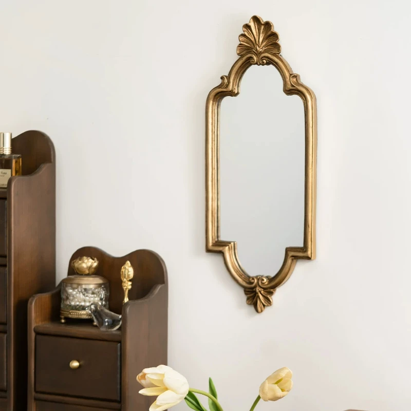 Retro Full Body Mirror Durable Bathroom Mirror Wear Resistant Wall Mirrors Rust Proof Waterproof Bath Fixture Household Using