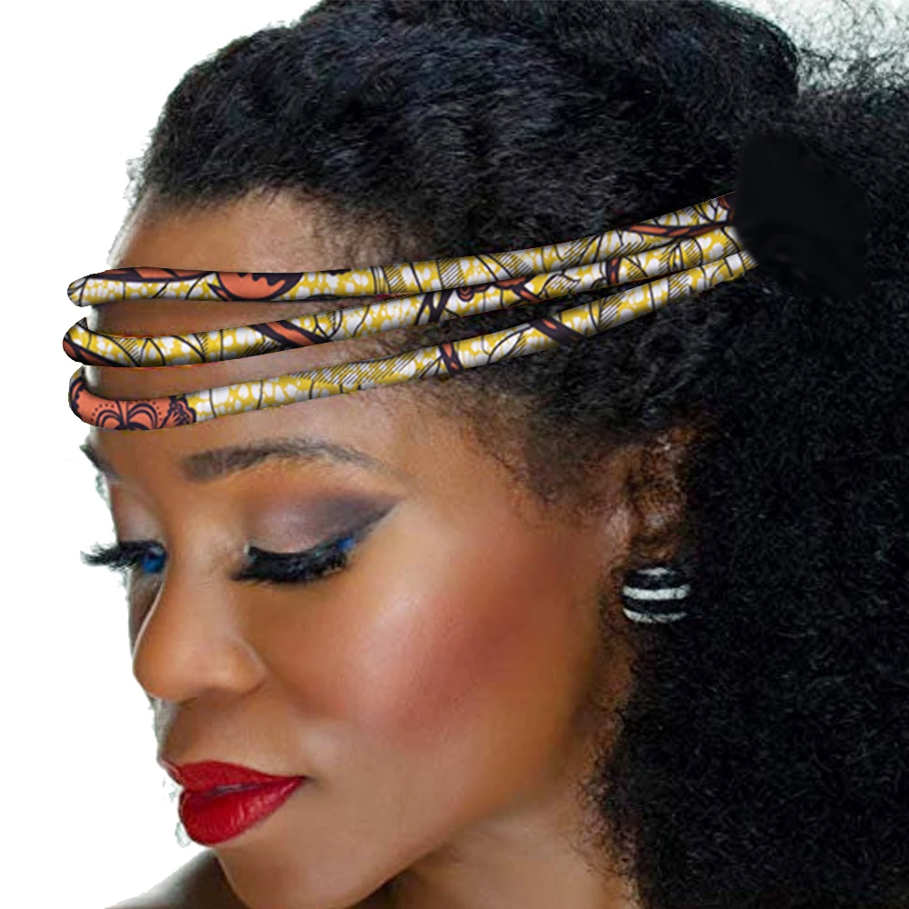 African Wax Print Headband Colorful Kente 3 Strand Vibrant Afrocentric Headband Headwrap Handmade Accessory WYB599