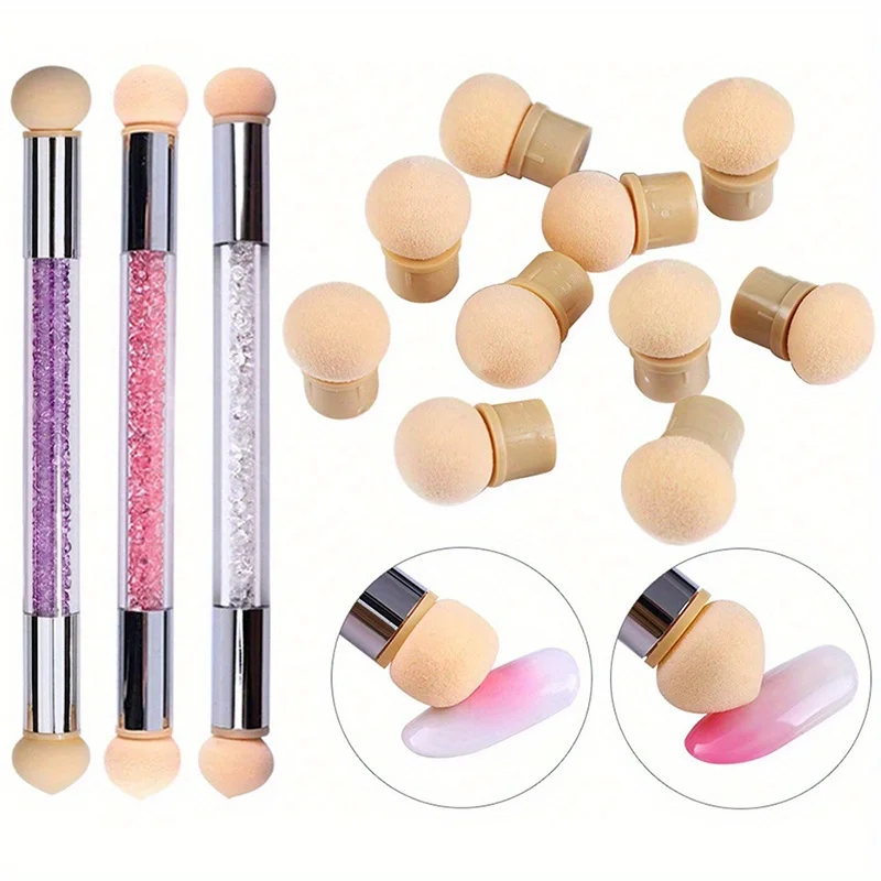 Double head sponge gradual change pen, suitable for manicure, washable, gradual change nail polish/gel DIY set