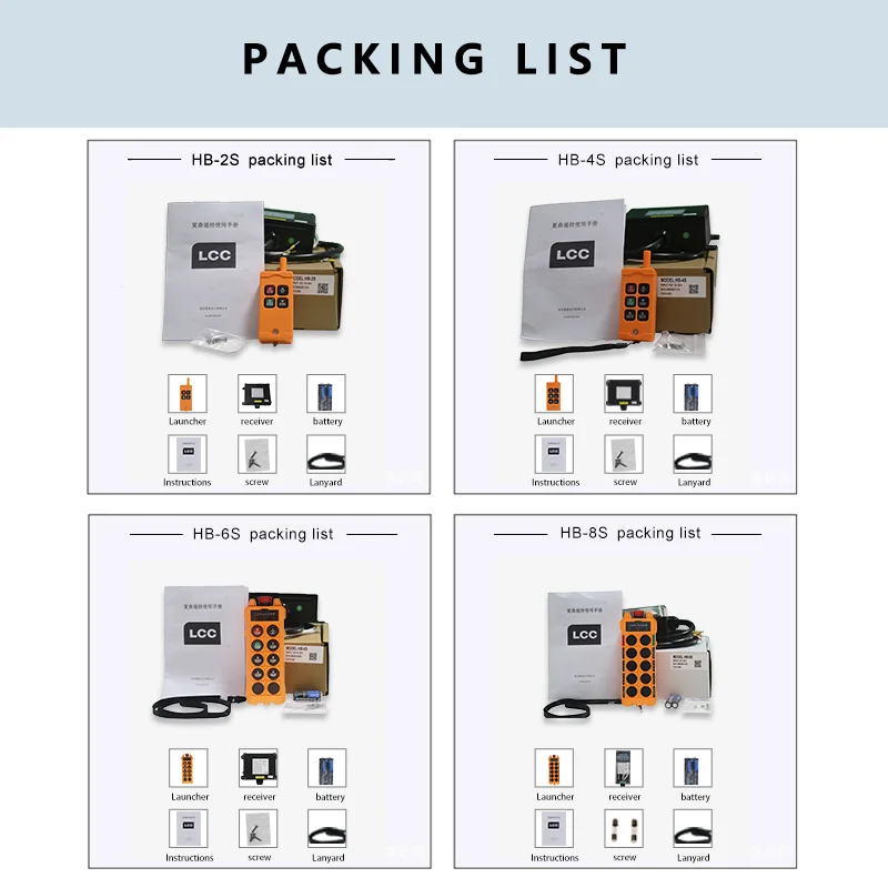 Imagem -06 - Controlador Industrial sem Fio da Grua do Guindaste do Interruptor Remoto 12v 24v 48v do Guindaste de Botões Único da Velocidade Hs6