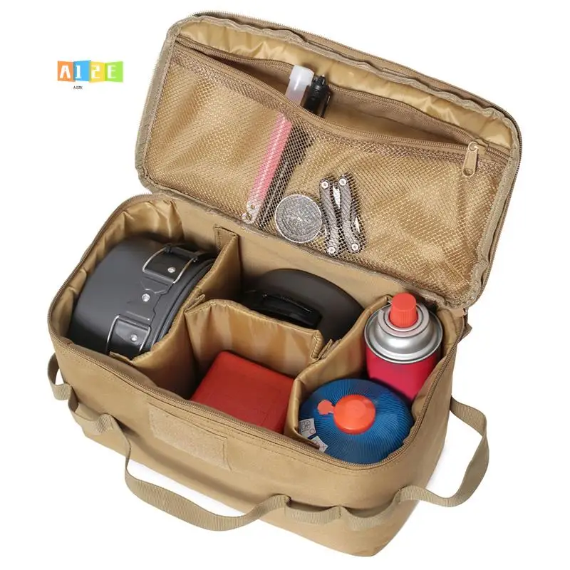 

A12E-Outdoor Camping Storage Bag Gas Stove Canister Pot Carry Bag Picnic Bag Cookware Utensils Organizer