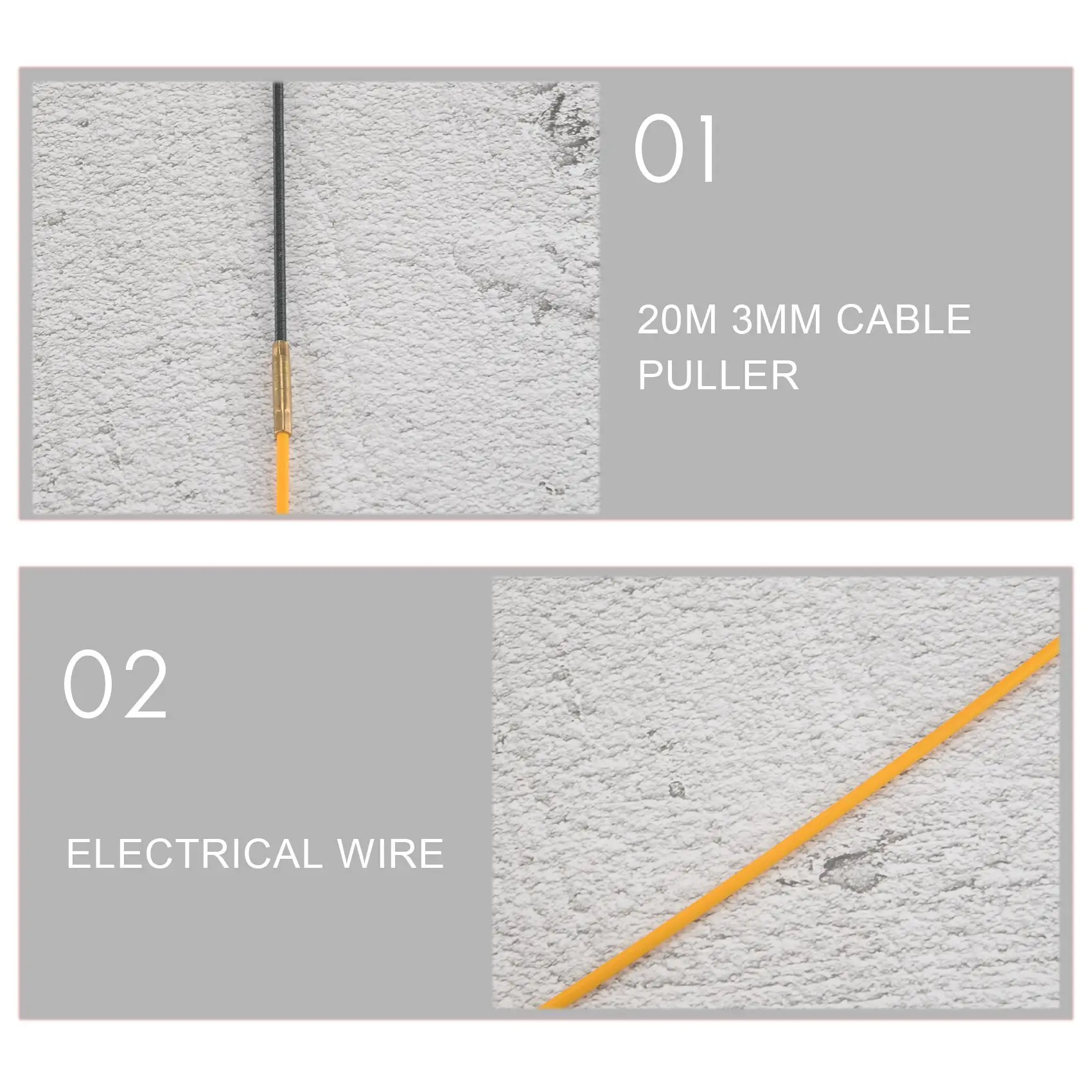 20M 3Mm Guide Device Fiberglass Electric Cable Push Pullers Duct Snake Rodder Fish Tape Wire